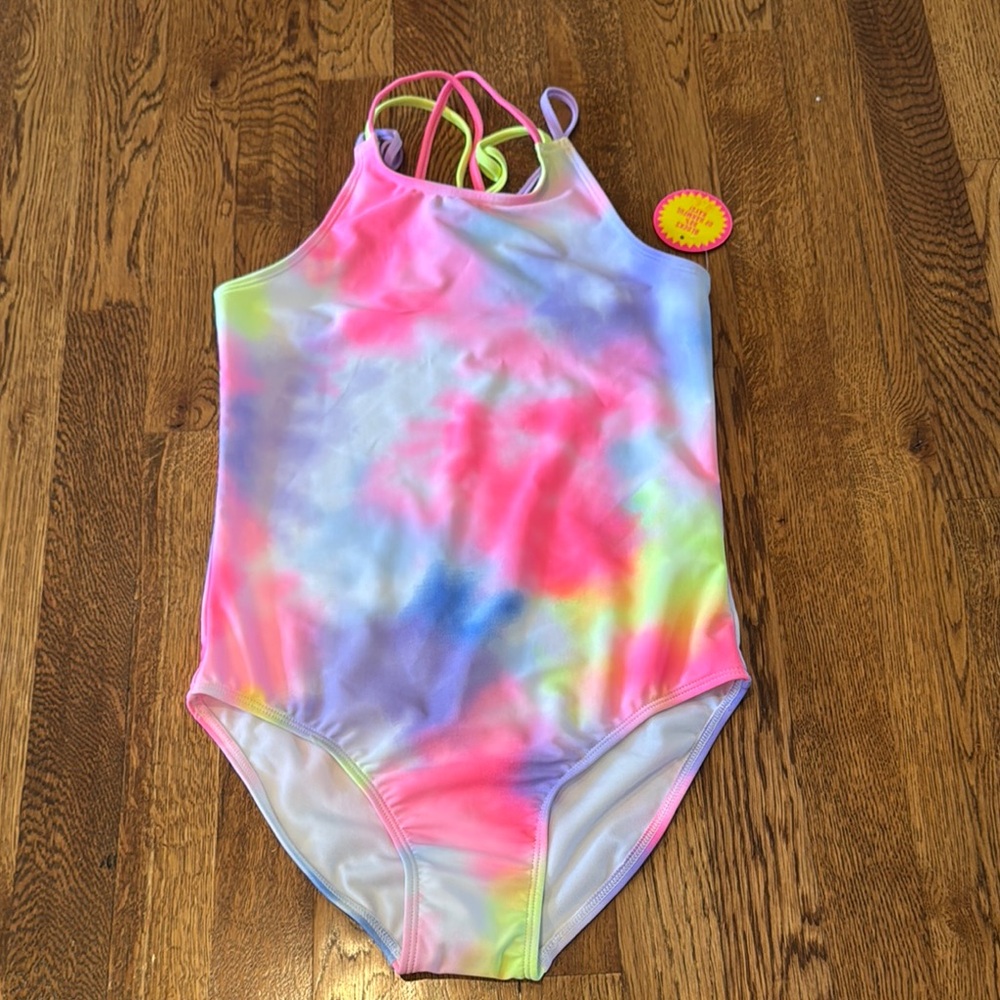 NWT Children’s Place Girl’s Tie-Dye One Piece Swimsuit Size XL